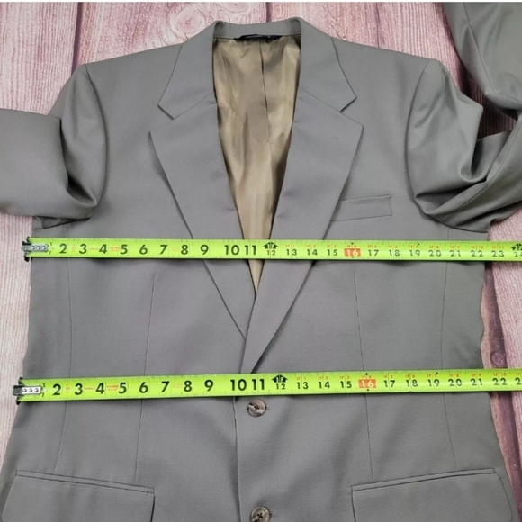 Burberry Men 100% Wool Tweed Tan Herringbone Blazer Jacket Lined - Picture 16 of 16